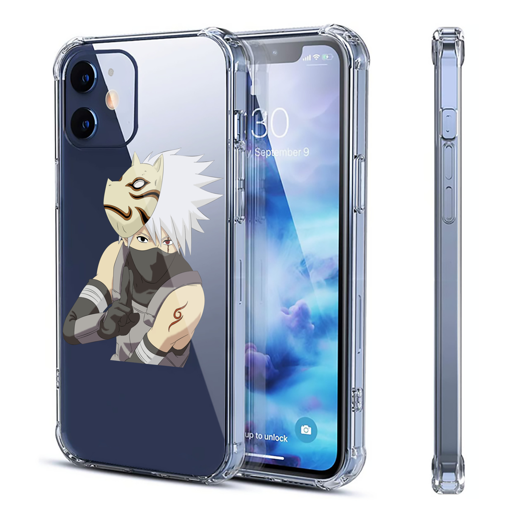 （画像用） NARUTO -ナルト- はたけ カカシ Hatake Kakashi 【iPhone 12シリーズ対応】透明スマホケース（クリアソフトケース）